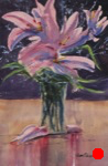 flowers, vase, boquet, arrangement, still life, original watercolor painting, oberst